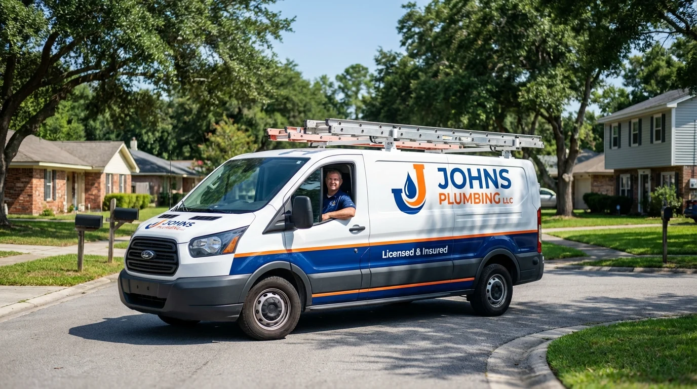 Johns Plumbing LLC service van in Centreville, VA